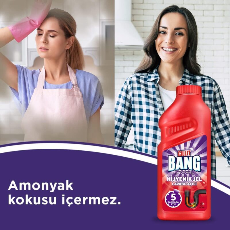 CILLIT BANG Turbo Hygienic Drain Gel Sink Opener | 500ml - Image 5