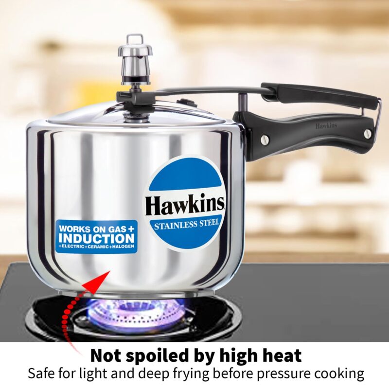 Hawkins 3 Litre Pressure Cooker, Stainless Steel Inner Lid Cooker, Tall Design Cooker, Induction Cooker, Silver (Hss3T), 3 Liter - Image 9
