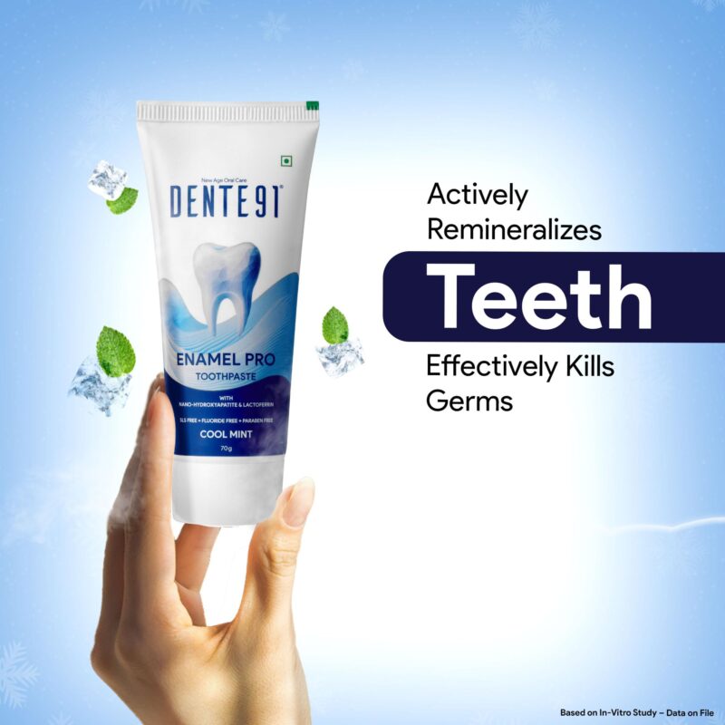 Dente91 Enamel Pro Toothpaste| Sensitivity Relief | Repairs Cavities | Fights Gum Disease | Reduces Bad Breath | Strengthens Enamel | SLS Free | Fluoride Free | Paraben Free | Pack of 1, 1 X 70g - Image 3