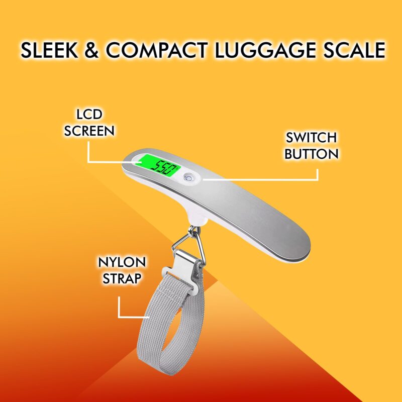 Billebon Weighing Scale for Luggage with LCD Display. 50kg Weighting Scale Limit Weighing Machine Suitable for Flights and Travel Bags - Image 8