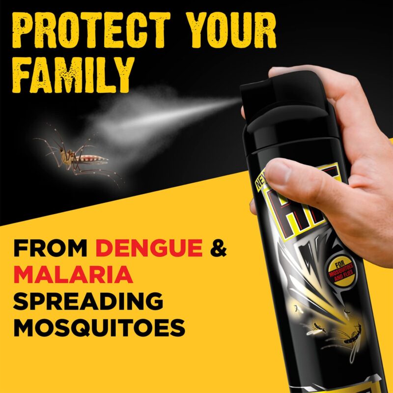 HIT Flying Insect Killer - Mosquito & Fly Killer Spray (400ml) | Instant Kill | Protection from Dengue & Malaria (Pack of 2) - Image 2