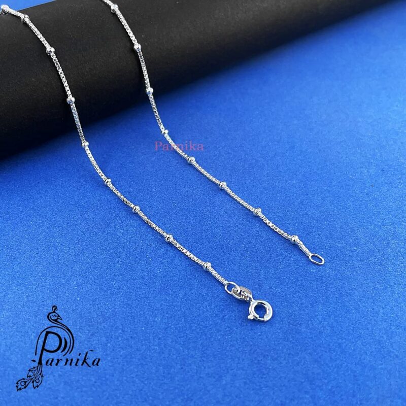 Parnika MJ 925 Beautiful Silver Payal Anklets In Pure 92.5 Sterling Silver For Women & Girls | With Certificate Of Authenticity | Pure Chandi Payal | Gift For Her |(Box - Pair)