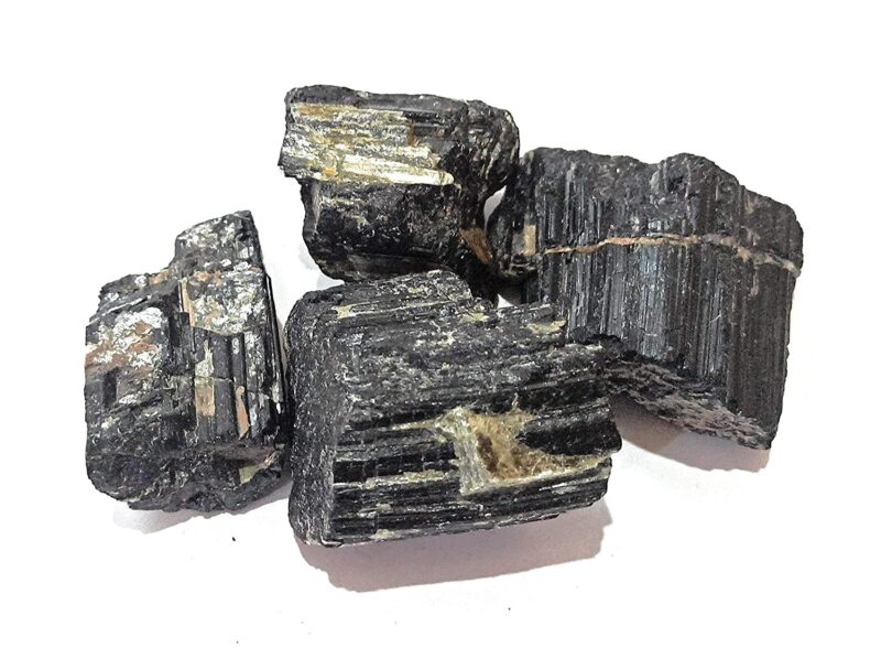 GaiaGems Natural Black Tourmaline Healing Rough Stones - Negative Energy Purifier (Set of 3-5 Stones Approx. 250+ Grams) - Image 2