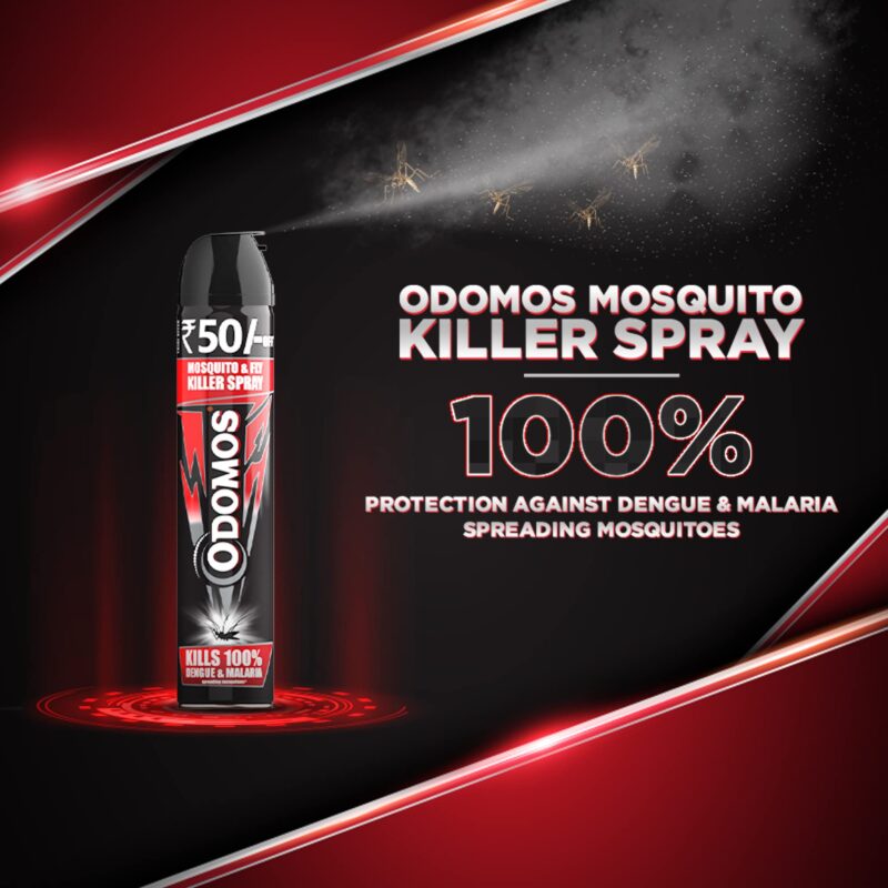 Odomos Mosquito & Flies Killer Spray- 625ml |Powerful Formula for Complete Protection |Effective Indoor Pest Control |Instant Kill & Long Lasting Action |All round protection from Dengue and Malaria - Image 5