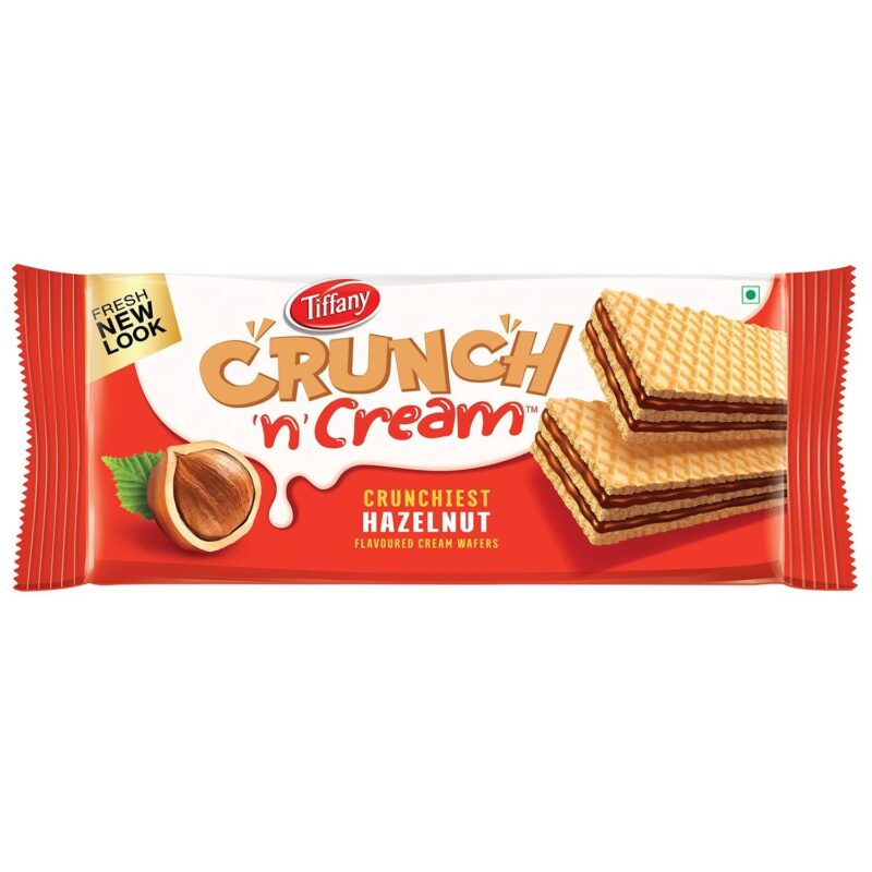 Tiffany Wafers Crunch N Cream Crunchiest Sandwich Hazelnut Flavored Cream Wafers (Pack of 3, 135 g),Great for Snacking and Sharing - Image 4