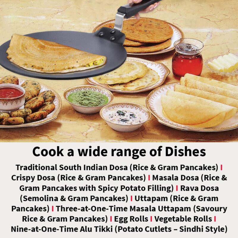 Hawkins Futura Nonstick Dosa Tava, Diameter 33 cm, Thickness 4.88 mm (Black) NDT33 - Image 4