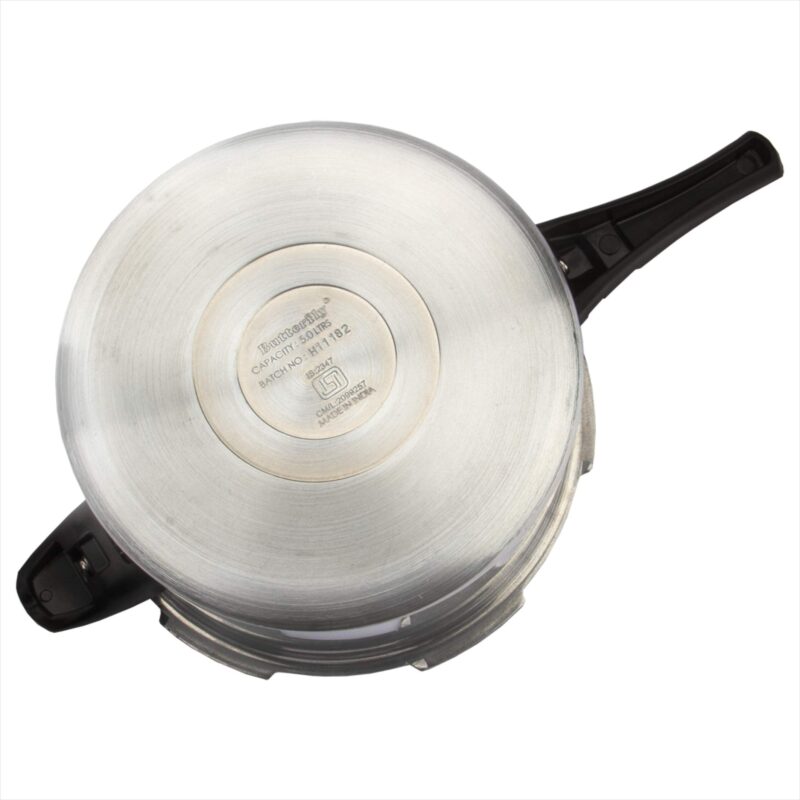 Butterfly Cordial 2, 3 & 5 Litres Pressure Cookers | Outer Lid | Food Grade Virgin Aluminium | Gas Stove Compatible | ISI Certified | 2 Years Manufacturer's Warranty | Silver - Image 5