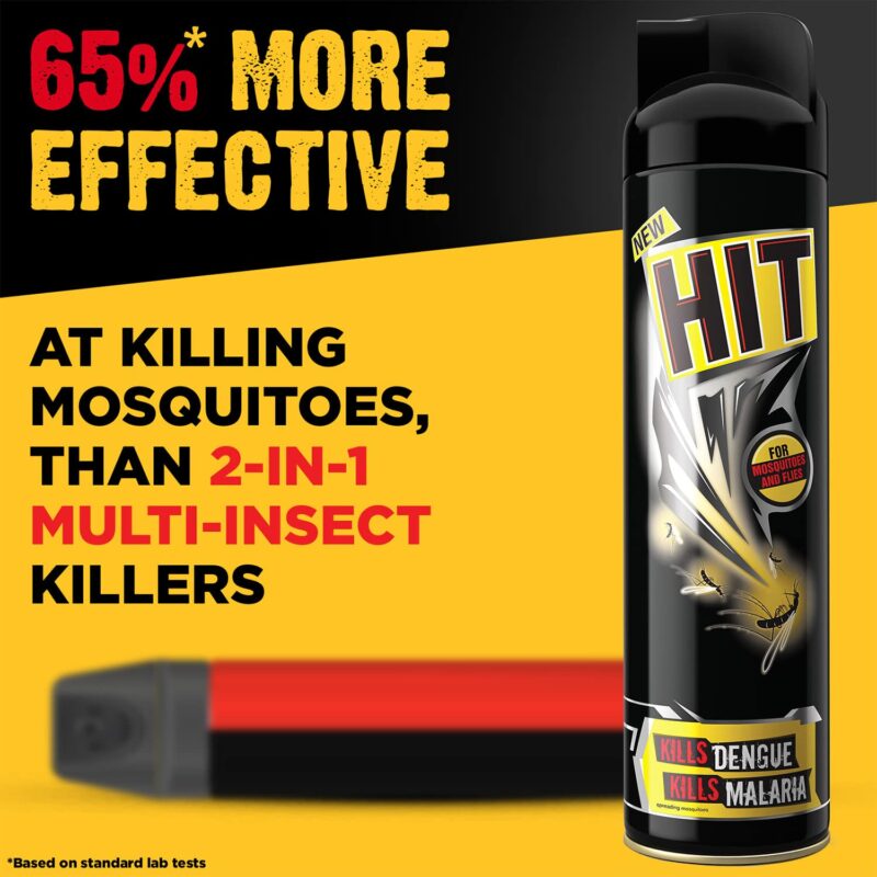 HIT Flying Insect Killer - Mosquito & Fly Killer Spray | Instant Kill | Protection from Dengue & Malaria, 320ml - Image 4