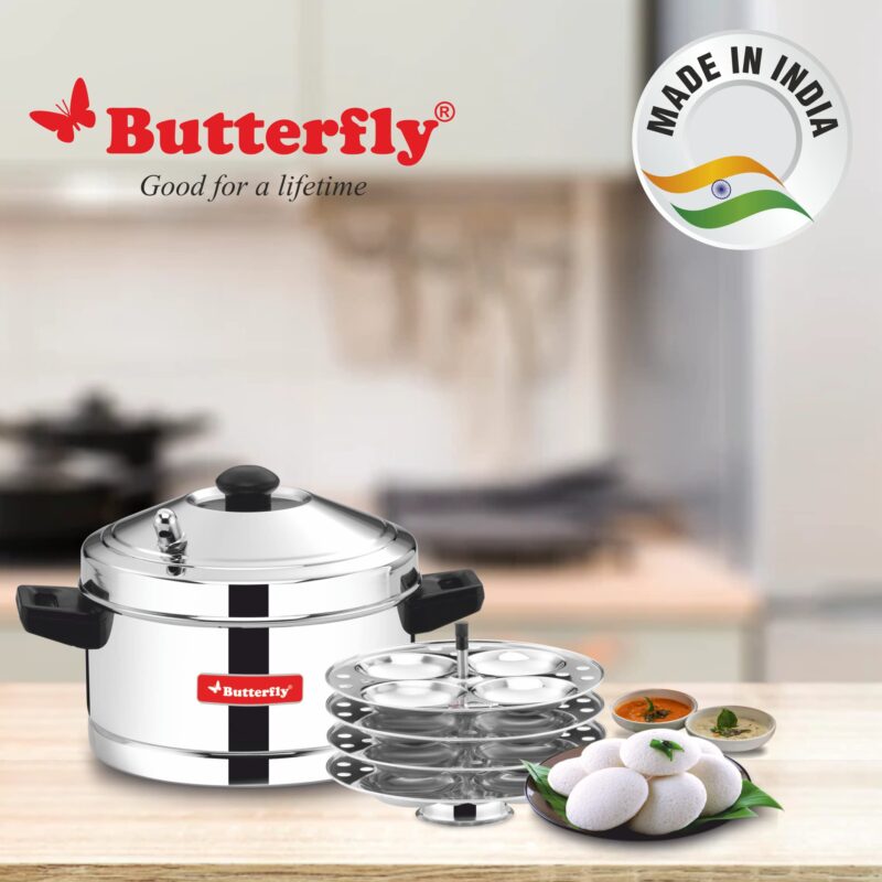 Butterfly Friendly Aluminium Idli Cooker with 4 Stainless Steel Idli Plates - Image 4