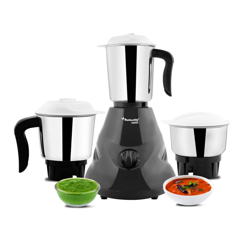 Butterfly Hero Mixer Grinder, 500W, 3 Jars (Grey) & Cordial Induction Base Aluminium Pressure Cooker with Outer Lid, 3 Litres, Silver - Image 7