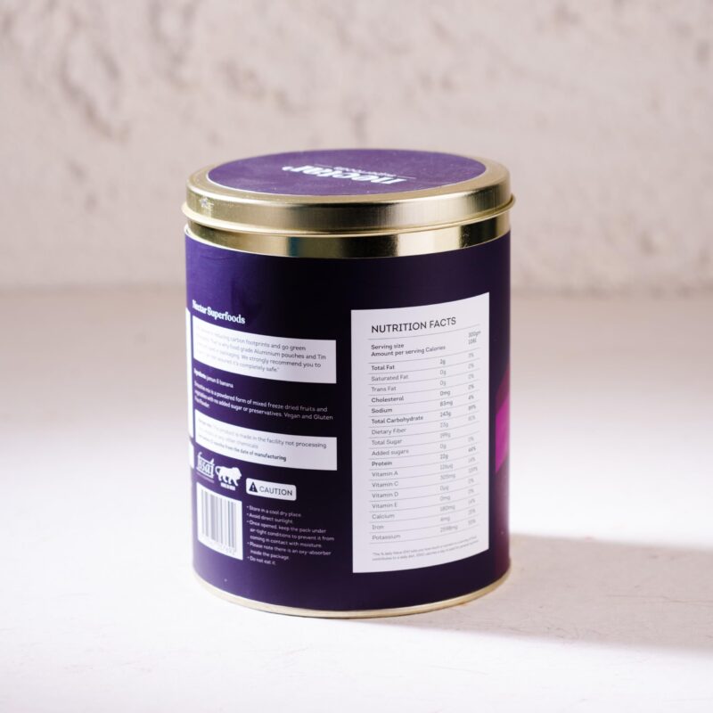 Nectar Superfoods Freeze Dried PURPLE PITCHER Smoothie Mix Powder | 20 Servings | 300 Gram Pack | Black Jamun & Banana | Healthy Shakes with 100% Natural Fruit- Veggies | No refined Sugar Added | No Preservatives | Vegan | Gluten Free | Convenient & Healt - Image 8