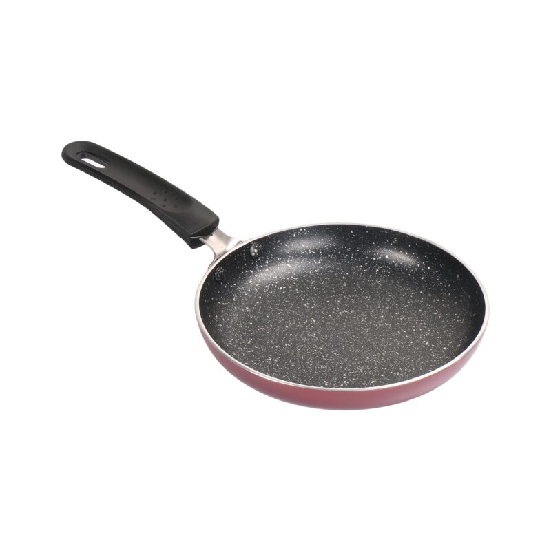 MILTON Pro cook Granito Non Induction Fry Pan, 14 cm, Burgundy, Flame Safe, Dishwasher Safe, Food Grade, Metal Spoon Friendly, Non - Stick, Bakelite Handle, 2 Years Warranty