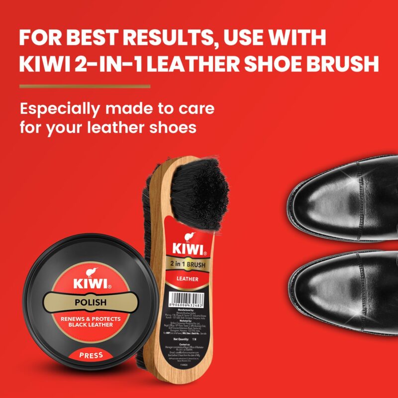 4x Kiwi Wax Shoe Polish | Renews and Protects Leather | For Black Leather (40 gm)  each - Pack of 4 - Image 5