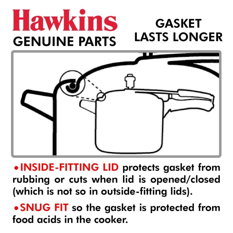Hawkins Aluminium Gasket For 2 Litre To 3 Litre, 4 Litre Tall Hawkins Pressure Cookers | Miss Mary 3.5 Litre Pressure Cookers | All Contura 4 Litre Pressure Cookers (Baby Gasket BG), 4 Liter,Black - Image 3