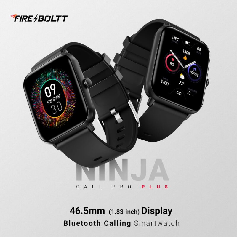 Fire-Boltt Ninja Call Pro Plus Smart Watch 1.83 inch with Bluetooth Calling, AI Voice Assistance, 100 Sports Modes IP67 Rating, 240 * 280 Pixel High Resolution (Black) - Image 10