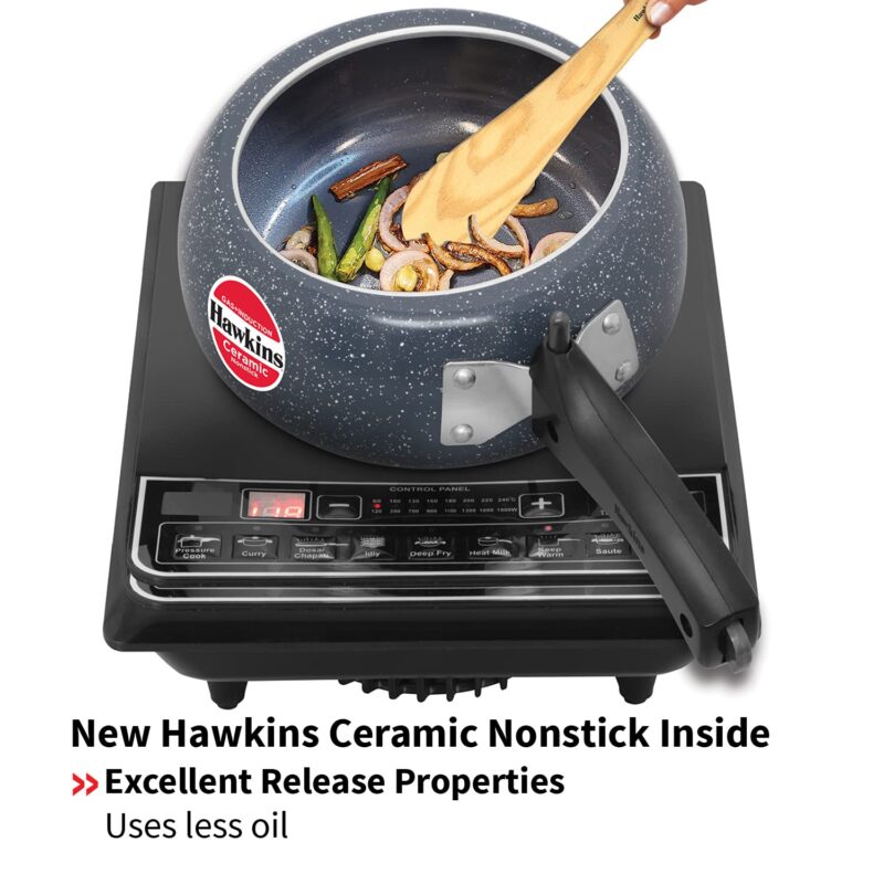 Hawkins 2 Litre Ceramic Nonstick Pressure Cooker, Induction Inner Lid Cooker, Granite Contura shaped Cooker, Best Cooker, Blue (ICC20) - Image 9