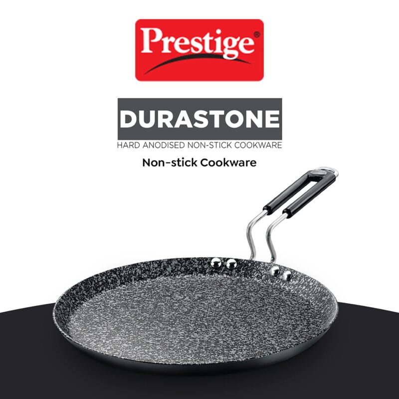 Prestige Durastone Hard Anodised 6 Layer Non-Stick Omni Tawa, 27 cm (Black) - Image 3