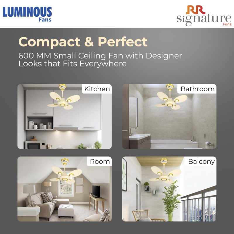RR Signature PetalAire 600mm High Speed Ceiling Fan for Home and Office (3 + 2 Year Warranty, Ivory) - Image 4