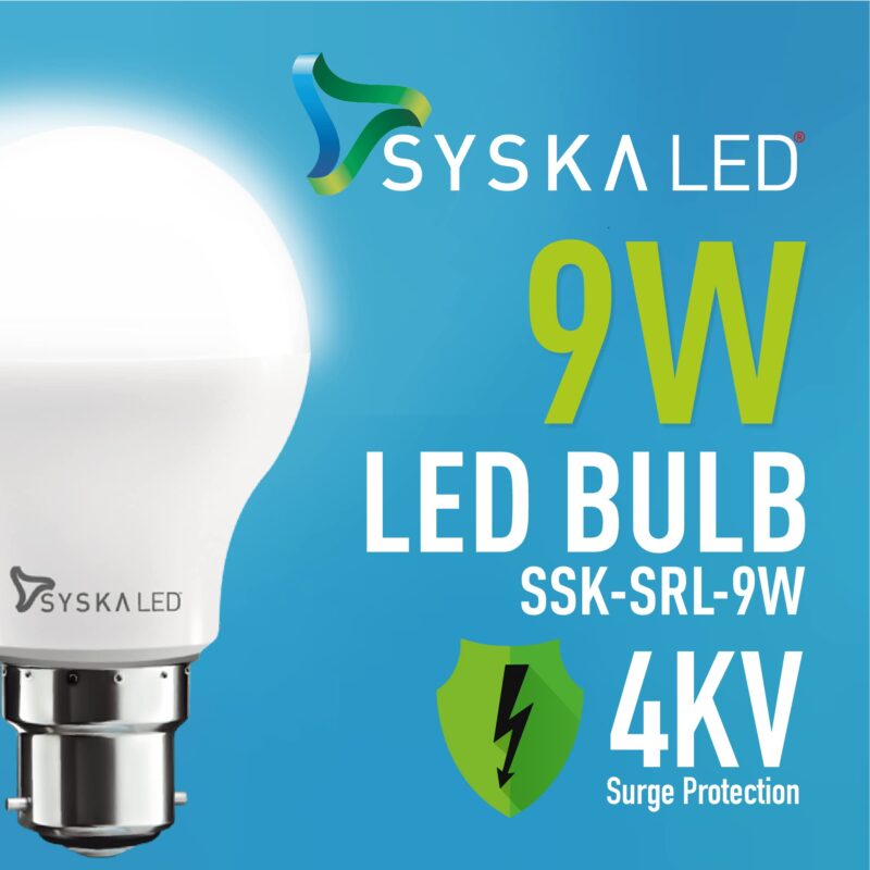 SYSKA Ssk-Srl-9W- Base B22D 9-Watt Led Bulb (Pack Of 6, Cool Day Light) - Image 5