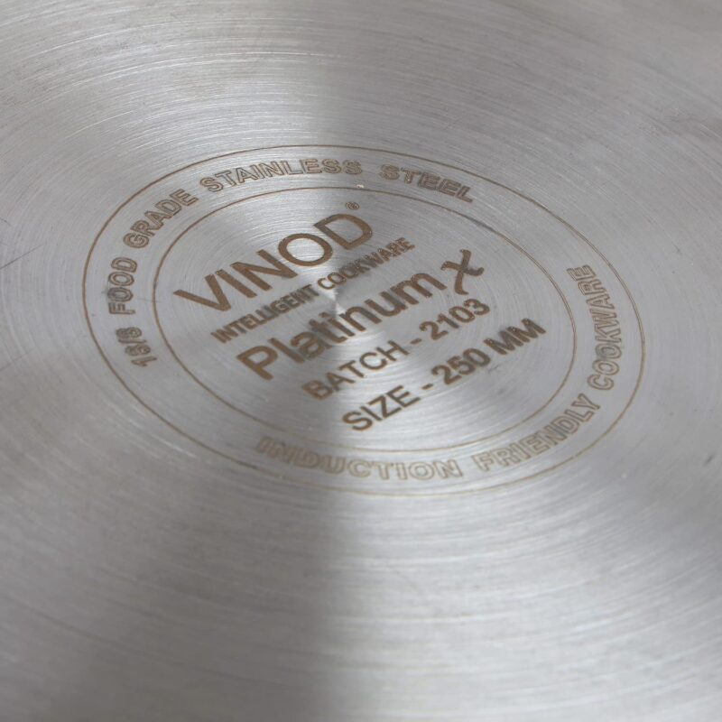 Vinod SAS Pro Platinum Triply Stainless Steel X Tawa - 25 cm | 4.0 mm Thick | Hexa Design | Metal Spoon Friendly | Riveted Handle | Gas, Induction Base | 5-Year Warranty - Image 5