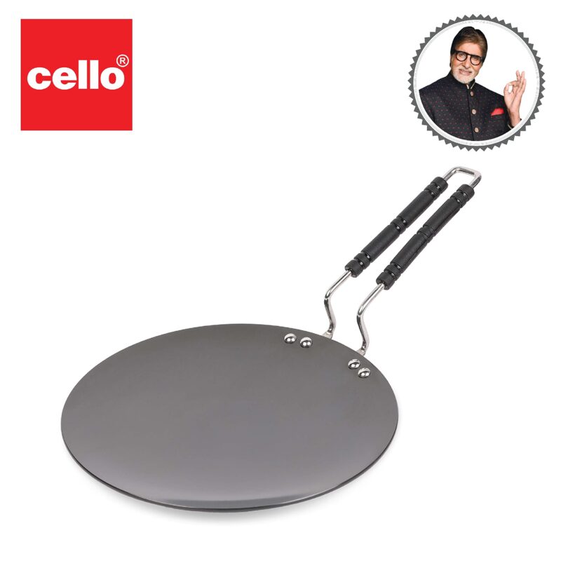 Cello Hard Anodized Aluminium Concave/Paratha/Roti Tawa (28cm), Black (3MM Thickness) - Image 2