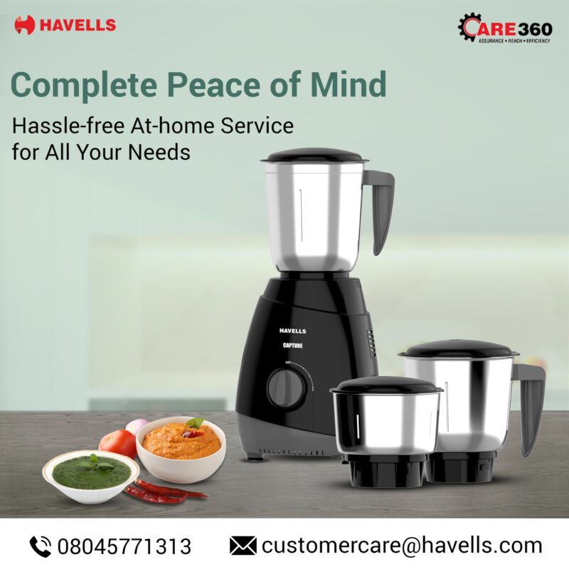 Havells Capture 500 Watts 3 Jar Mixer Grinder, High Speed 21000 Rpm Motor, Rust Resistant 304 Ss Blades,1.5 Ltr Bigger Size Blending Jar, 1 Year Manufacturer Warranty, Black - Image 2