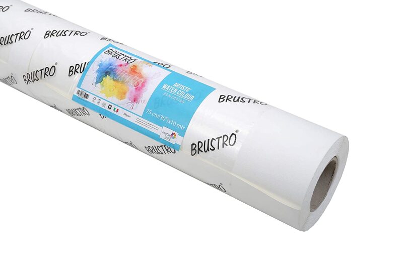 Brustro Artists' Watercolour 25% Cotton Paper Roll 300 gsm Cold Pressed Size 75 cm(30") x 10 mtr - Image 4