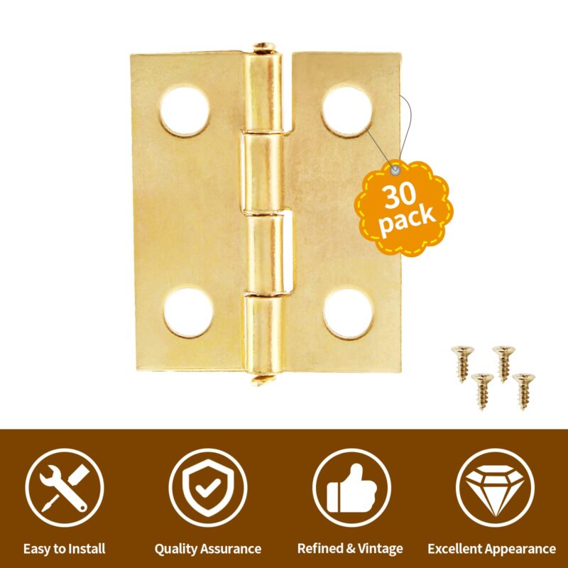 LifCratms 30 Pcs Mini Hinges, Butt Retro Miniature Hardware Small Brass Hinges for Crafts Wooden Box Jewelry Chest Cabinet DIY Accessories - 18 x 15 mm - Image 5