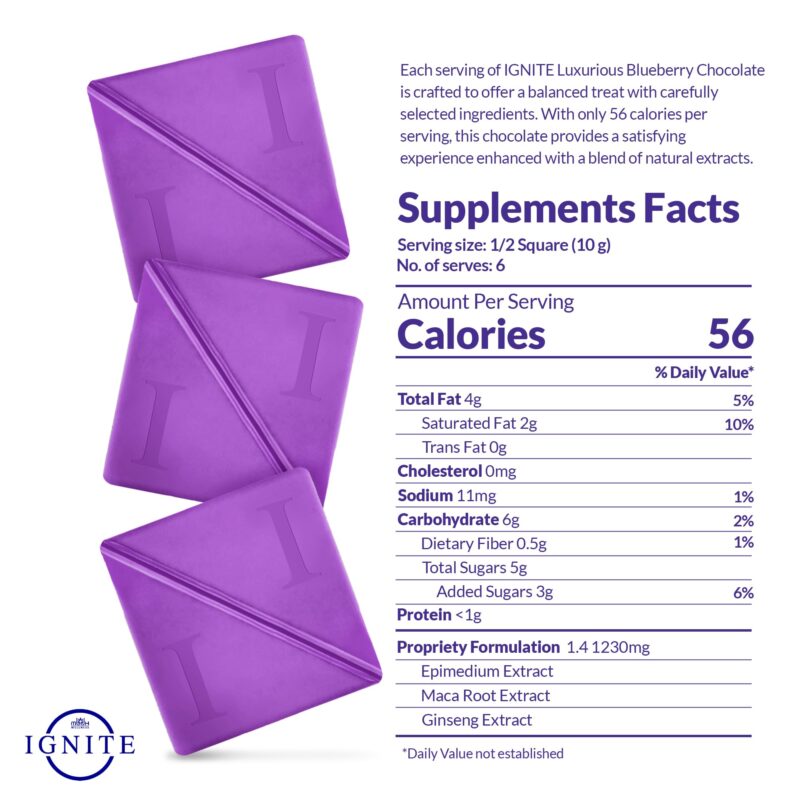 MBDH Wellness Ignite Chocolate Bars (1 Box), Luxurious Blueberry Flavour Chocolate For Uplifting Mood & Vitality, Ideal For Men & Women, Vegetarian And Gluten-Free Delight, 130 Gm - Image 5