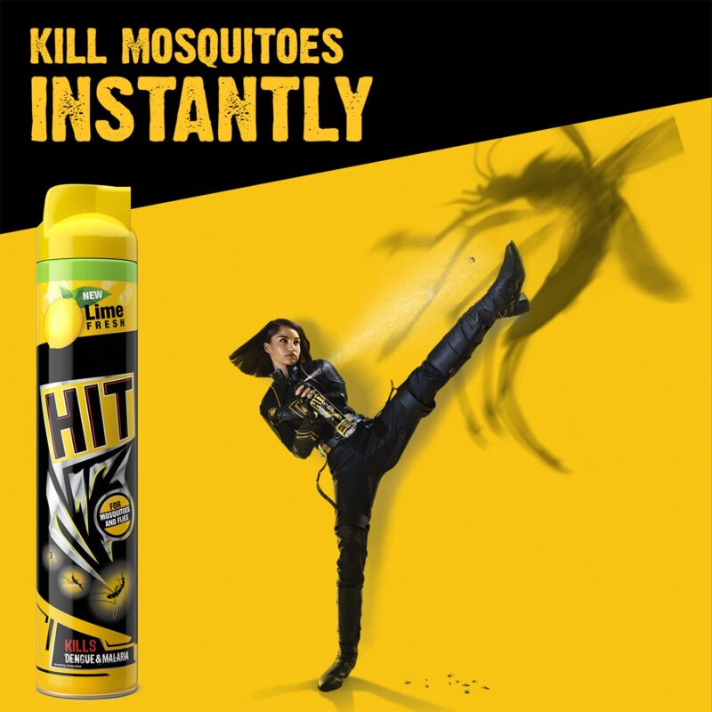 HIT Flying Insect Killer - Mosquito & Fly Killer Spray (700ml) | Lime Fragrance | Instant Kill | Protection from Dengue & Malaria, pack of 5 - Image 4