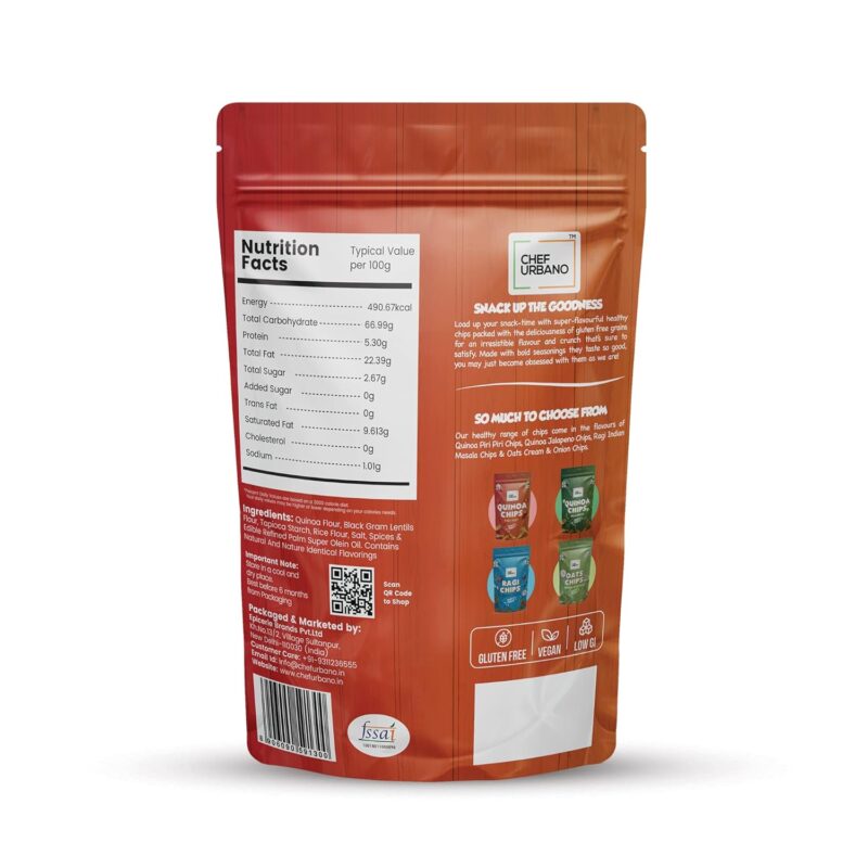 15x  Chef Urbano Quinoa Chips Piri Piri - 85g each - Pack of 15 - Image 2
