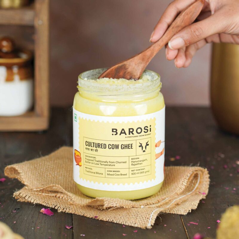 Barosi Premium Cultured Desi Cow Ghee 500 ml | Vedic Bilona Method | Churned from Curd | Pure & Natural | Farm Made in Small Batches | Glass Jar Packing - Image 5