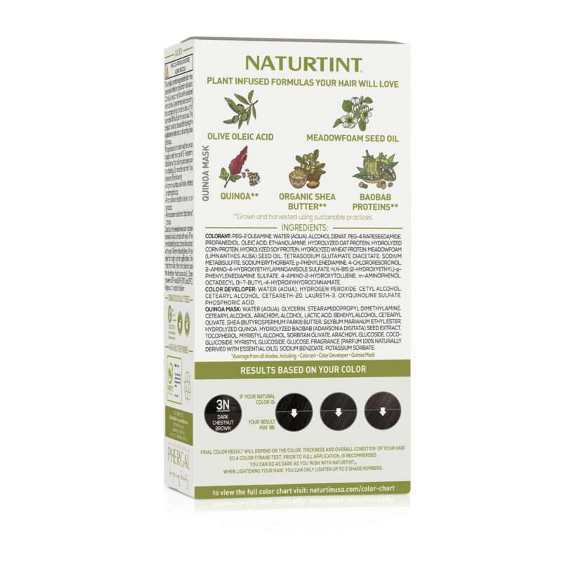 Naturtint Permanent Hair Color For Women | Ammonia Free Hair Colour | Hair Color Gel 100% Grey Coverage Long Lasting Hair Color Vegan - 3N Dark Chestnut Brown - Image 5