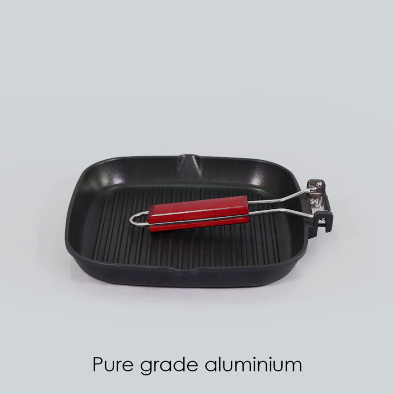 Caesar Nonstick Folding  Grill Pan | Ideal for Barbeque, Tandoori & Sandwiches | Smart Folding Handle | Space Saver | Gas & Induction Friendly | PFOA Free | 2.3L | 5 Year Warranty | Black - Image 6