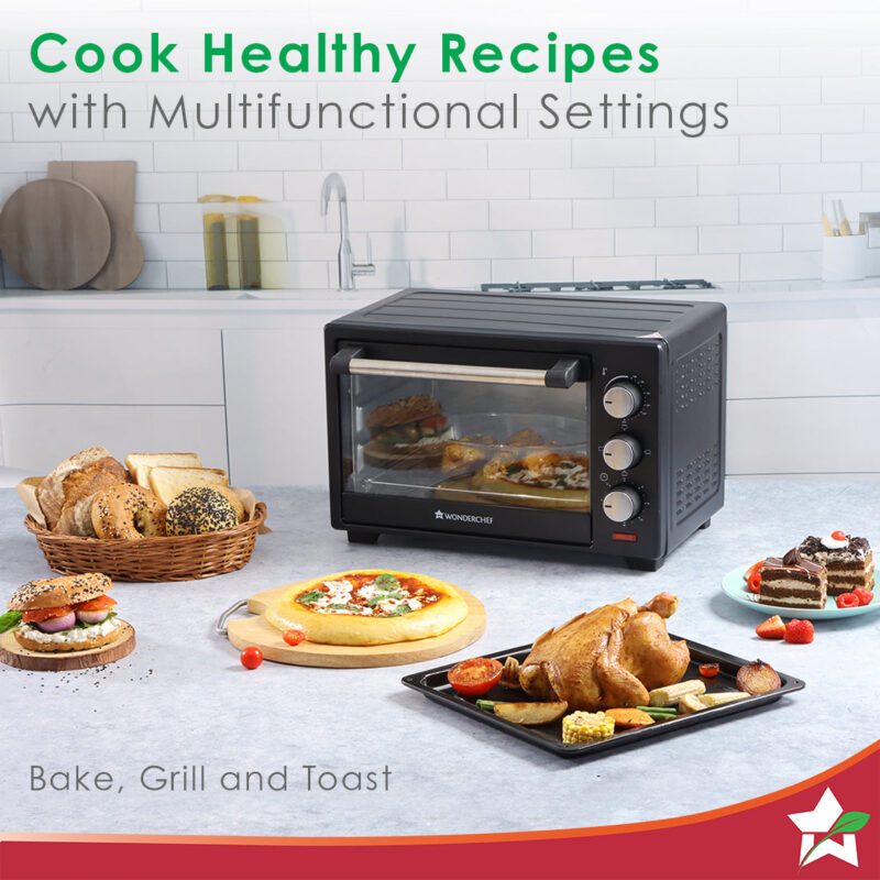 Oven Toaster Griller (OTG) - 19 Litres, Black - with Auto-shut off, Heat-Resistant Tempered Glass, Multi-Stage Heat Selection - Image 6