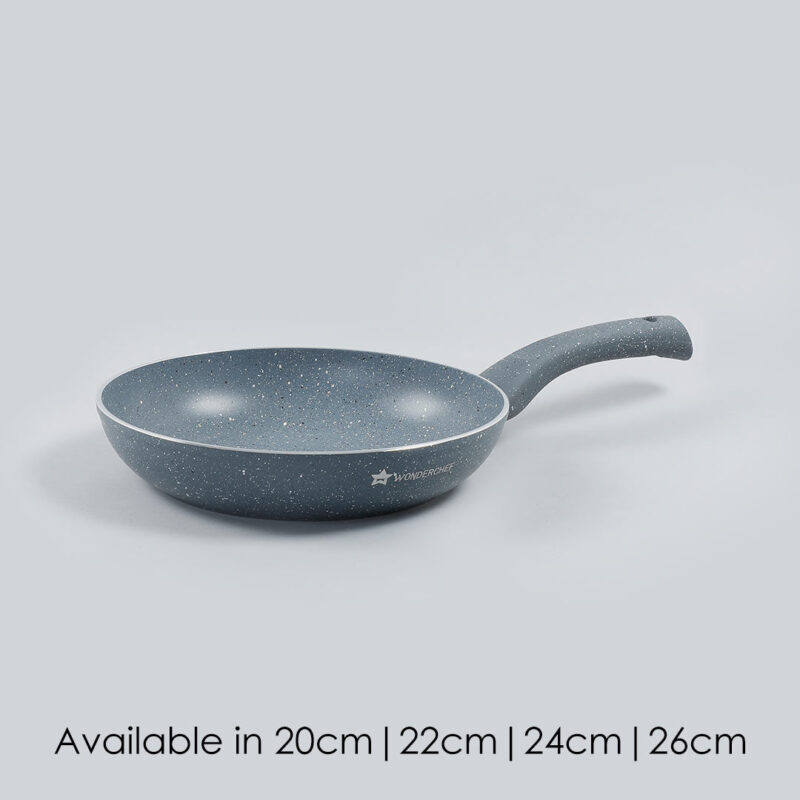 Granite Non-stick Fry Pan, Induction Bottom, Soft Touch Handle, Virgin Grade Aluminium, PFOA/Heavy Metals Free, 3.5mm, 2 years warranty, Grey - Image 6