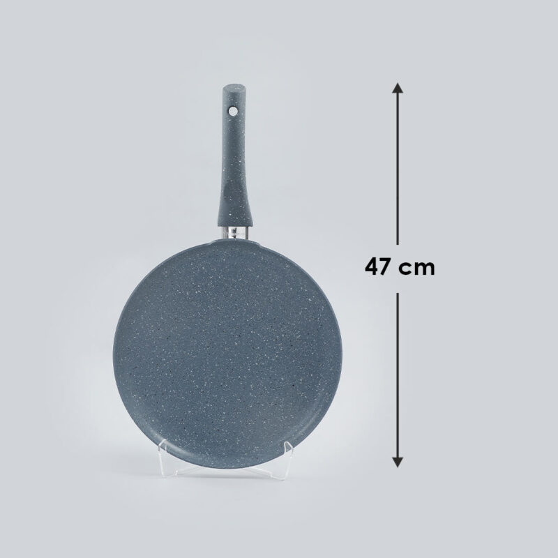 Granite 28cm Non-Stick Dosa Tawa | Induction Bottom | Soft-Touch Handles | Virgin Aluminium | PFOA/Heavy Metals Free | 3.5mm | 2 Year Warranty | Grey - Image 6