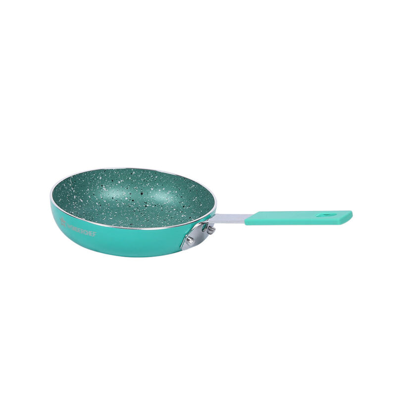 Celebration Non-stick Cookware Set, 5Pc (Wok with Lid, Mini Fry Pan, Dosa Tawa, Grill Pan), Induction Friendly, Soft Touch Handle, Pure Grade Aluminium, PFOA/Heavy Metals Free, 2.2mm, 2 Years Warranty, Turquoise blue - Image 6