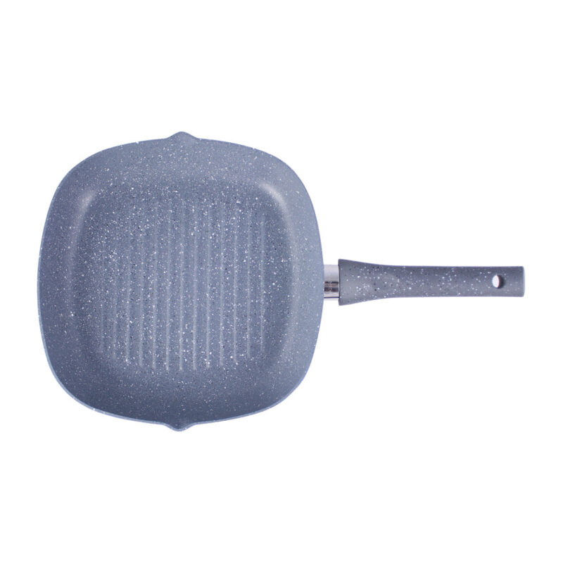 Granite 20 cm Non-Stick Grill Pan | Soft-Touch Handles | Virgin Grade Aluminium | PFOA & Heavy Metals Free | 3.5 mm thickness | Grill Pan Non-Stick | 1.35 liters | 2 Years Warranty | Grey - Image 8