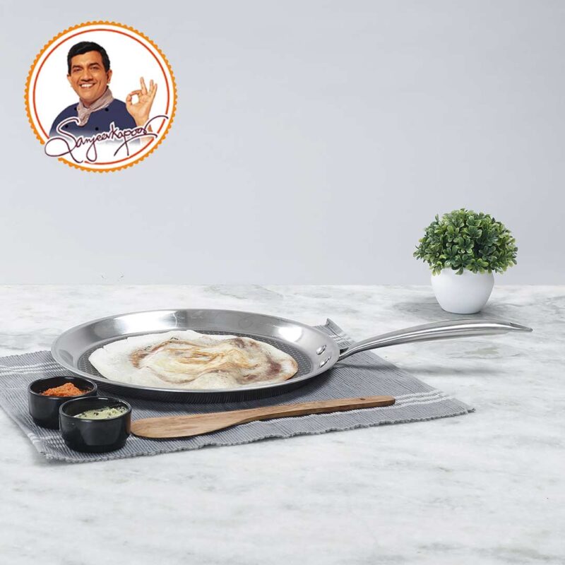 Wonderchef Renewed Stanton Stainless Steel 30 cm Nonstick Dosa Tawa | Non Stick Tawa | 2.5 mm | Black - Image 8