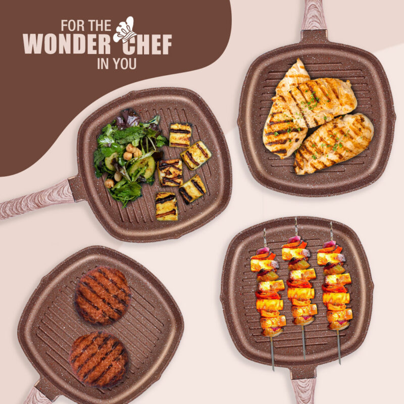 Duralife Die-cast 24 cm Grill Pan | 5 Layer Healthy Duramax Non-Stick Coating | Soft Touch Handle | Pure Grade Aluminium | PFOA Free | 1.5 liters | 2 Year Warranty | Copper - Image 6