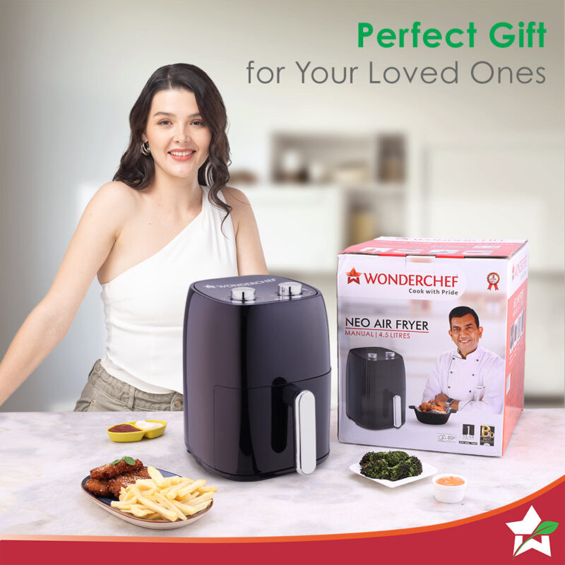 Neo Manual Air Fryer | Rapid Air Technology | Time and Temperature Control | Automatic Shut-Off | Compact Design | 4.5 Litres | 1 Year Warranty | 1500 Watts | Black - Image 6