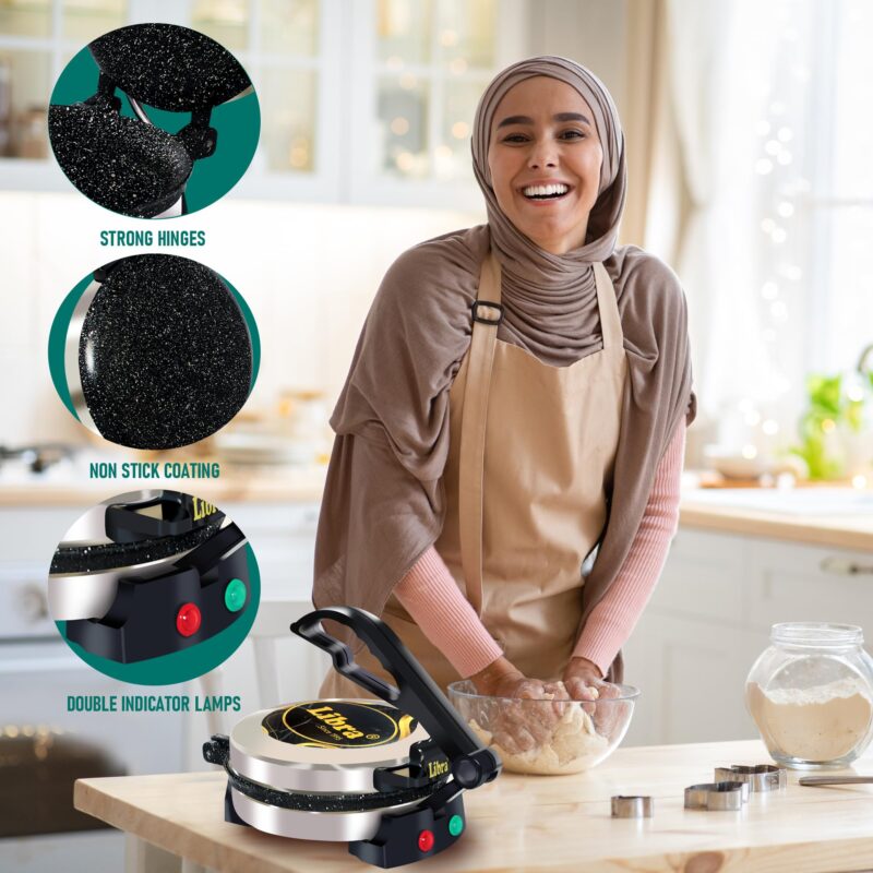 Libra Multipurpose Roti Maker electric automatic | chapati maker electric automatic | roti maker machine with 950 Watts for making Roti/Chapati/Parathas - Stainless Steel - Image 6