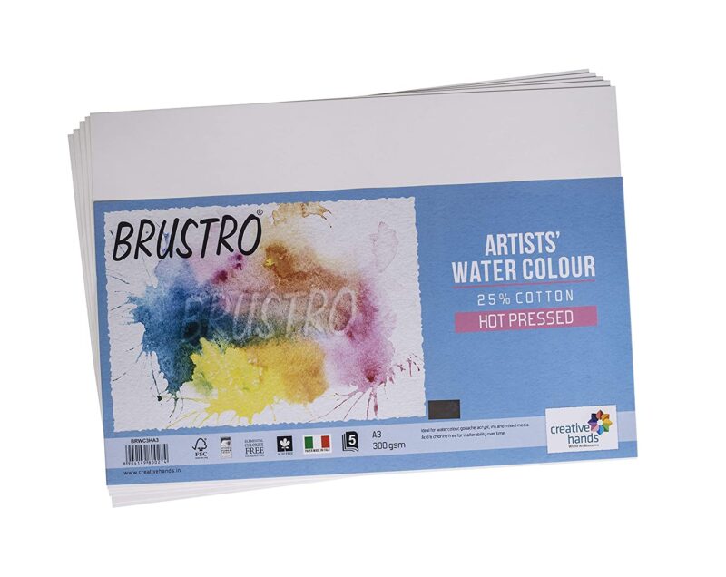 Brustro Watercolour Papers 25% Cotton HP 300 GSM A3 , 2 Packets (Each Packet Contains 5 sheets) - Image 5