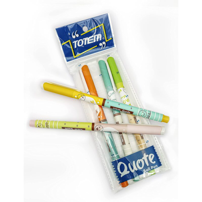 TOTEM Quote Ball Pens | 60 Blue Ink Pens | Scented Ink Pens | Cute Emoji Themed | 0.7 mm Tip | Comfortable & Smooth Writing | Ideal for School, Business & Office Use | Perfect for Kids Stationery - Image 6