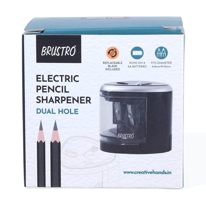 Brustro Double Hole Battery Operated Pencil Sharpener Autofeed - Image 3