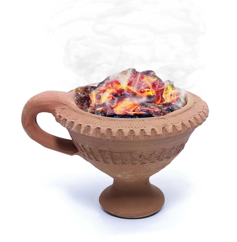 Pure Source India Natural Clay Desi Handmade Dhoop Loban Dani/Dhuni Burner Holder/Pot Stand for Puja/Hawan/Dhuni (Shop/Office/Room/Gardan etc.) (4 Inch Size 100% Pure Mitti) - Image 6