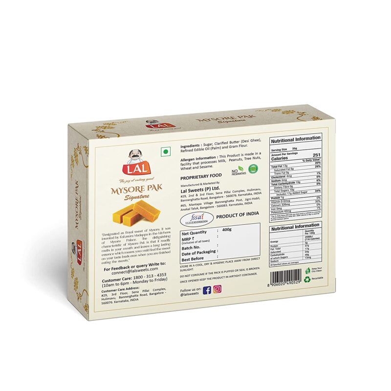 Mysore Pak 400gm & Dodha Burfi 400gm - Image 2