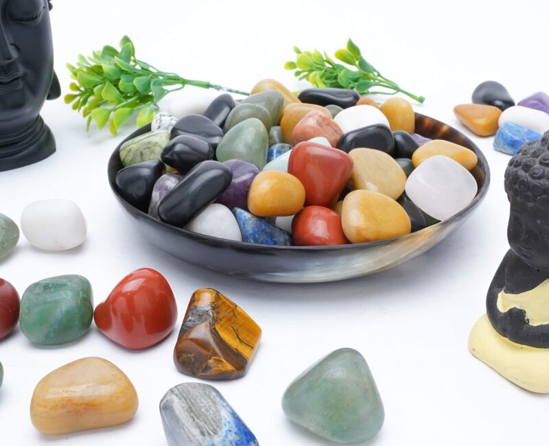 HindCraft Mix Crystals Tumble Stones Bulk Set Pocket Crystal Healing Gemstones Tumbled Collection Palm Stone Good Luck Charm Gift Craft Home Decor DIY Size: 20-25 mm | 13-pcs - Image 4