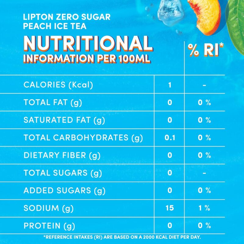 6x Lipton Zero Sugar Peach Ice Tea (Pack Of 6) - 320ml each - Image 4
